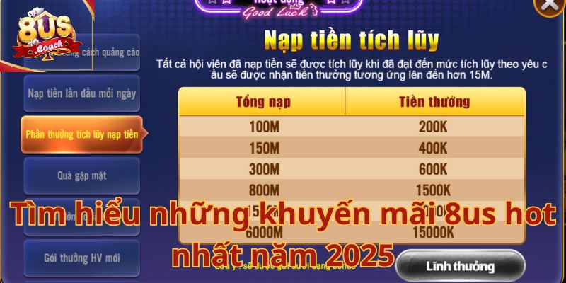 Khuyến Mãi 8US 1 Khuyến Mãi 8US Khủng Cho Hội Viên Mới 2025