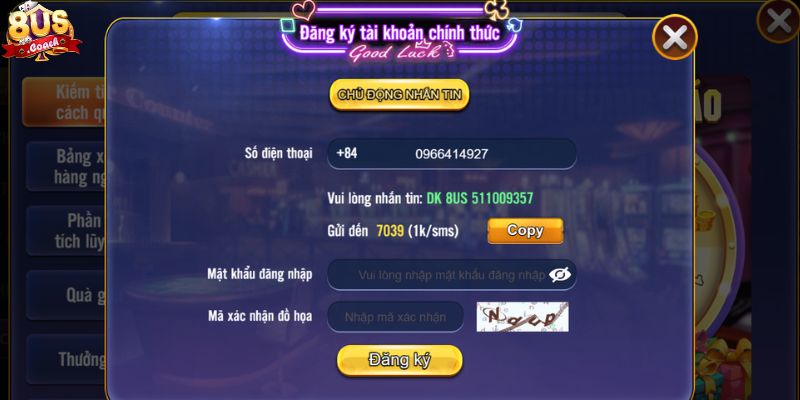8us 25 Hướng dẫn đăng ký, đăng nhập 8US