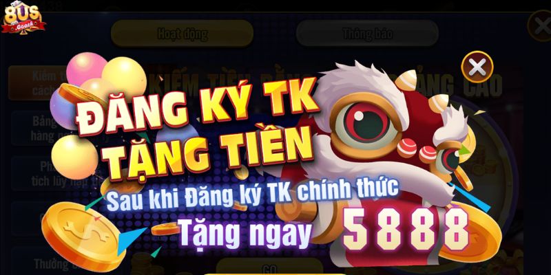 8us 27 Khuyến mãi đăng ký tặng tiền cho thành viên mới tại 8US